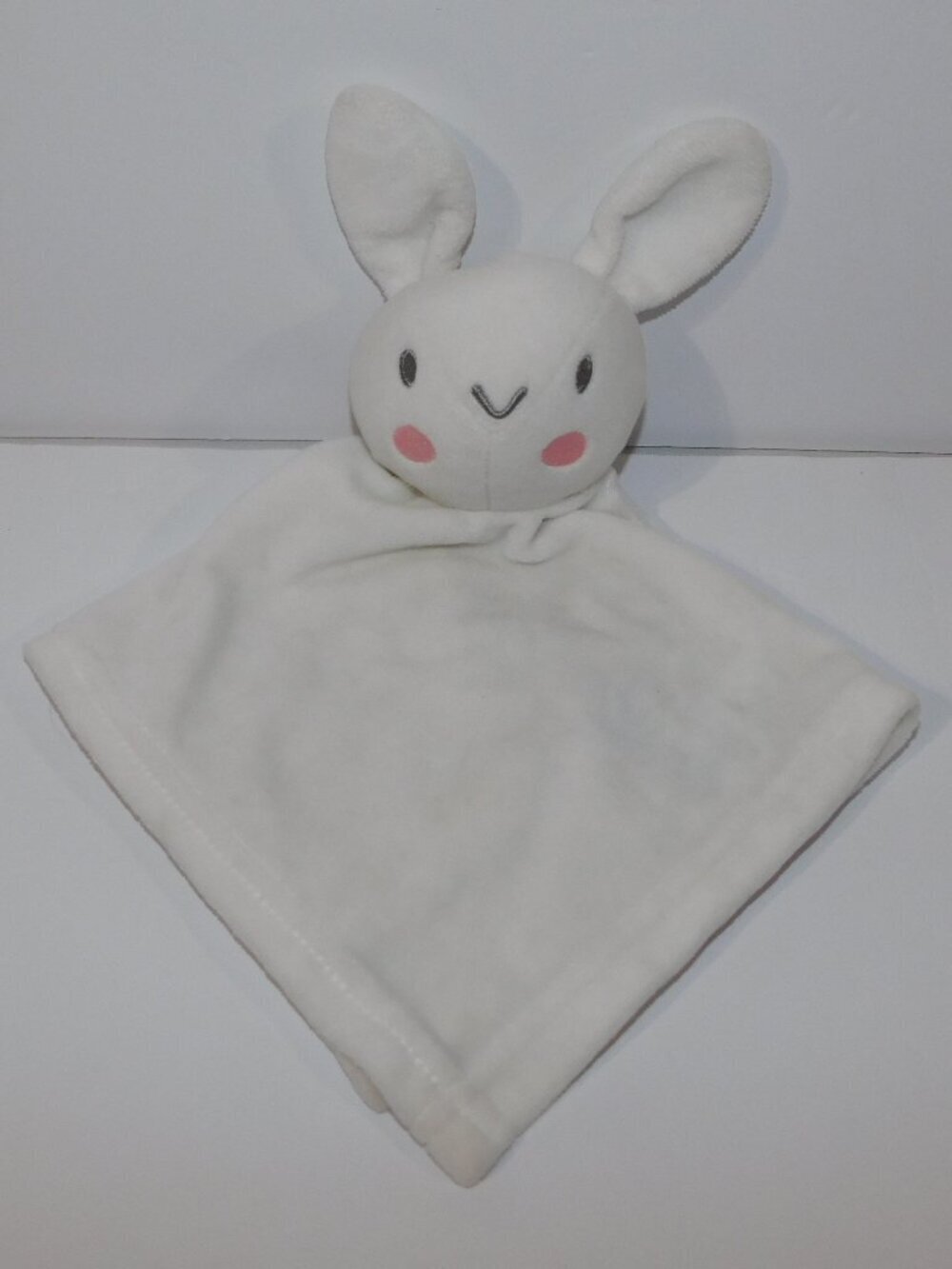 Baby Essentials White Bunny Rabbit Plush Security Blanket Baby Lovey Nunu